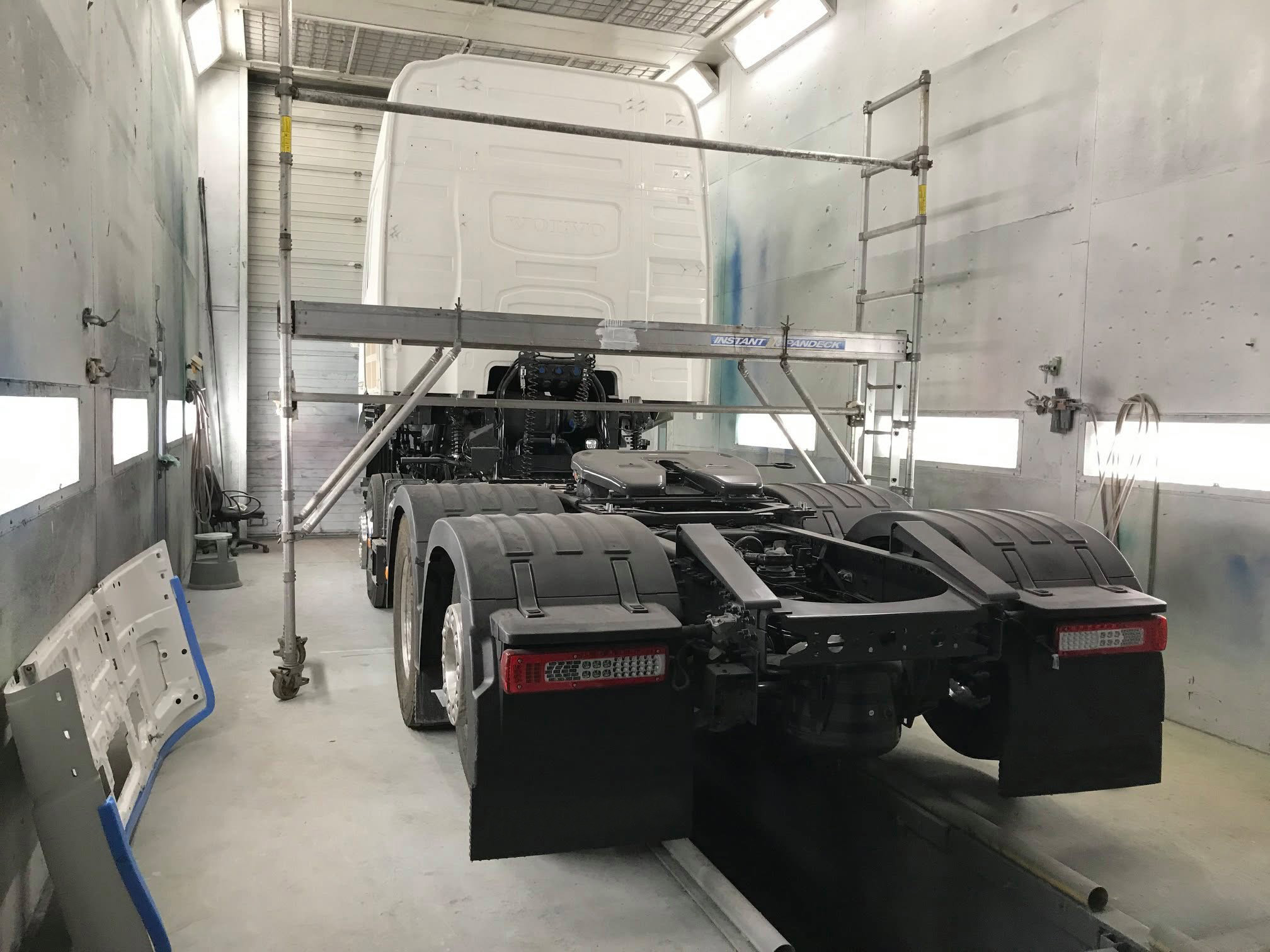 Brian Currie Bodyshop truck in paintbooth 2